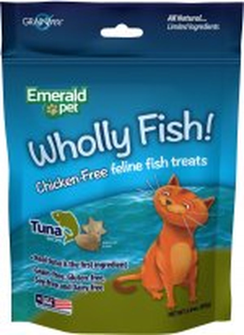 Emerald Pet Products 00642-CFT 3 Oz Wholly Fish Chicken-Free Cat Treats - Tuna, Pack of 12 Animals & Pet Supplies > Pet Supplies > Cat Supplies > Cat Treats Emerald Pet Products