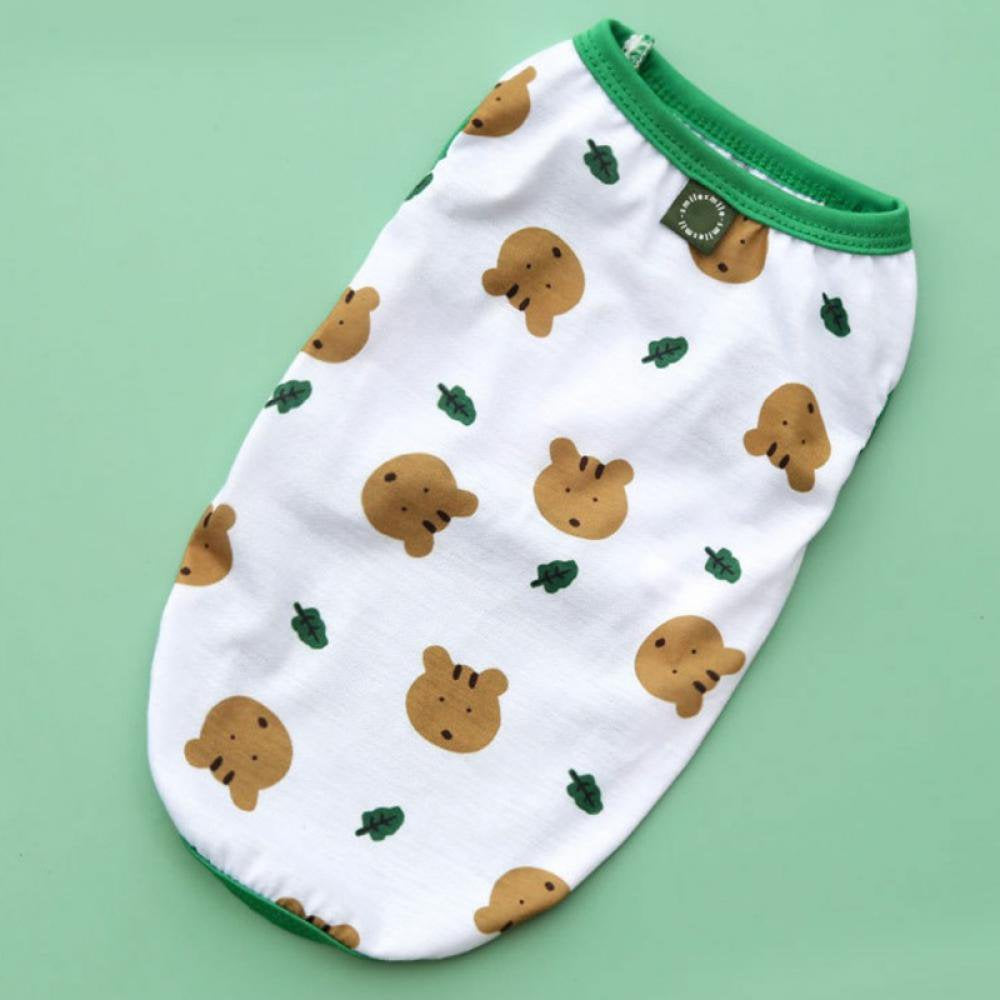 Dog Clothes,Printing Vest,Cotton Pet Costume Clothes Comfortable Puppy Tee Shirts Sweatshirt Breathable Dog Vest Pet Apparel for Small Medium Dogs Cats,Colorful Pattern Animals & Pet Supplies > Pet Supplies > Dog Supplies > Dog Apparel Jongmart M Bear Head