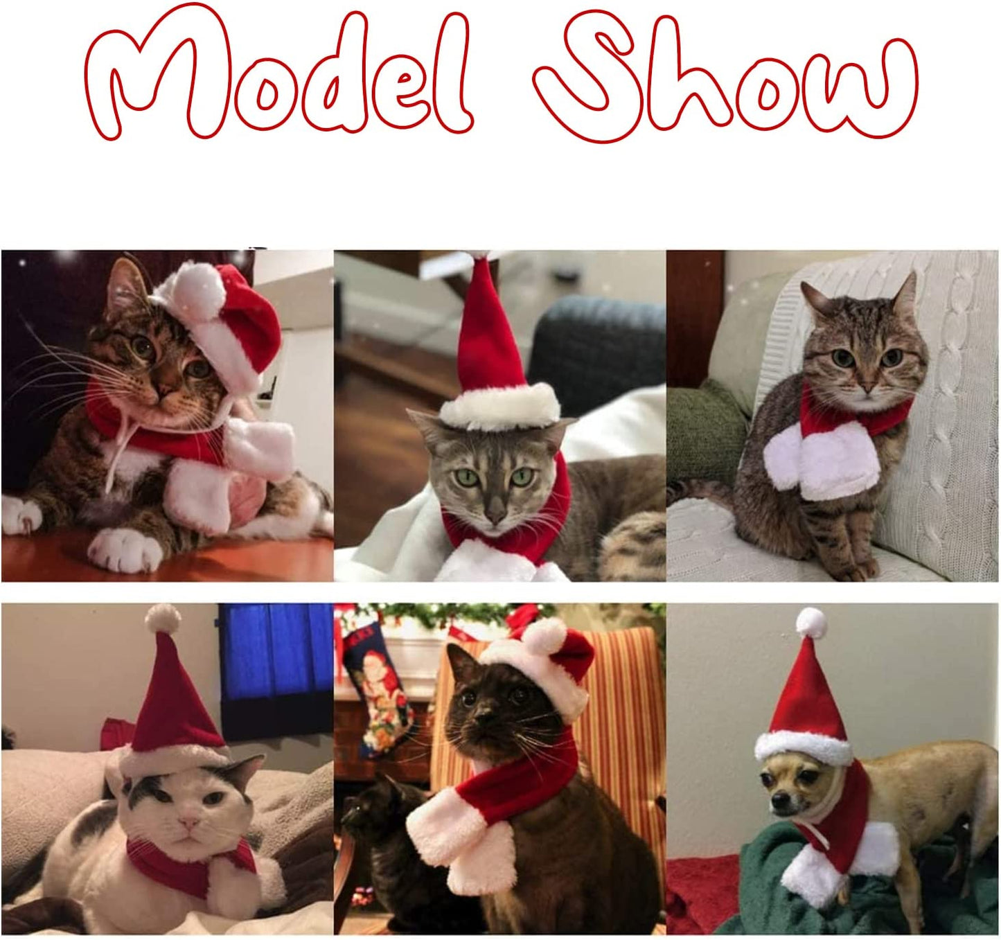 BECHANMIG 3 Pcs Dog Christmas Costume Set,Pet Cape with Hat and Christmas Scarf, Adjustable Red Cloak for Cats and Small Medium Dogs (Neck Girth 11"-14") Animals & Pet Supplies > Pet Supplies > Dog Supplies > Dog Apparel BECHANMIG