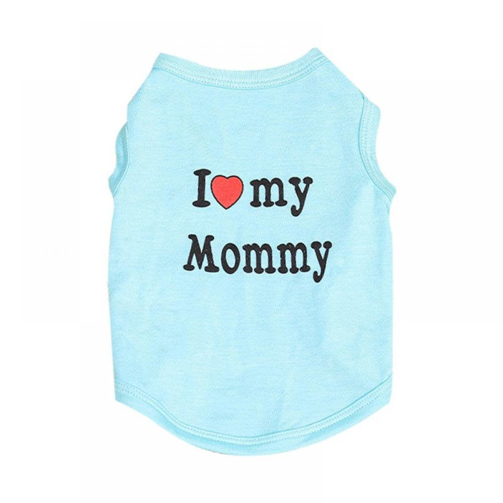 I ❤ My Mommy Dog Shirt Male Puppy Clothes for Small Dog Boy Chihuahua Yorkies Bulldog Pet Cat Outfits Tshirt Apparel (X-Small, Black) Animals & Pet Supplies > Pet Supplies > Dog Supplies > Dog Apparel Alvage XS Blue