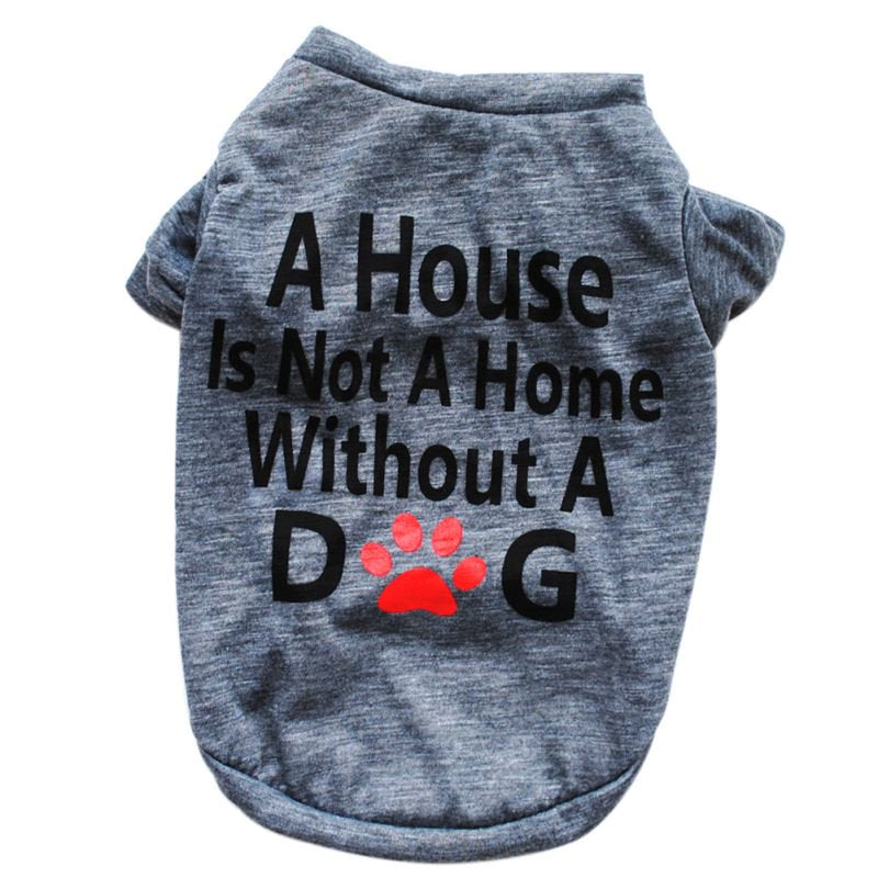Pet Dog Summer Cotton Shirt Puppy Cat T-Shirt Apparel Animals & Pet Supplies > Pet Supplies > Dog Supplies > Dog Apparel Eleanos L Gray