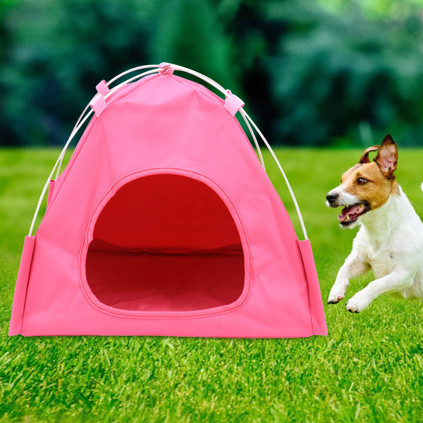 Breathable Washable Pet Puppy Kennel Dog Cat Folding Indoor Outdoor House Bed Animals & Pet Supplies > Pet Supplies > Dog Supplies > Dog Houses Follure Clothing Pink