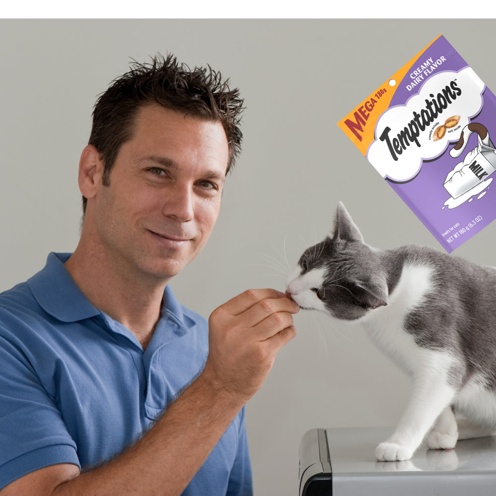 Temptations Creamy Dairy Flavor Classic Crunchy and Soft Cat Treats Food Great Snack for Adult Cats, 6.3 Oz - Pack of 2 Animals & Pet Supplies > Pet Supplies > Cat Supplies > Cat Treats NS