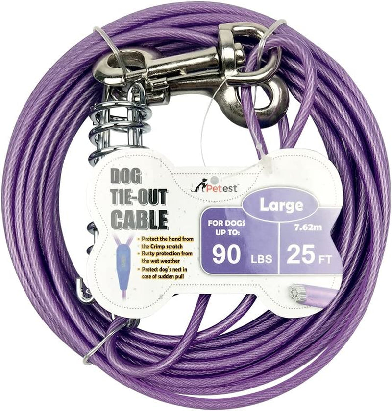 Petest 30Ft Tie-Out Cable with Crimp Cover for Heavy Dogs up to 125 Pounds Animals & Pet Supplies > Pet Supplies > Dog Supplies > Dog Apparel Petest Blue & Purple S90lbs25ft