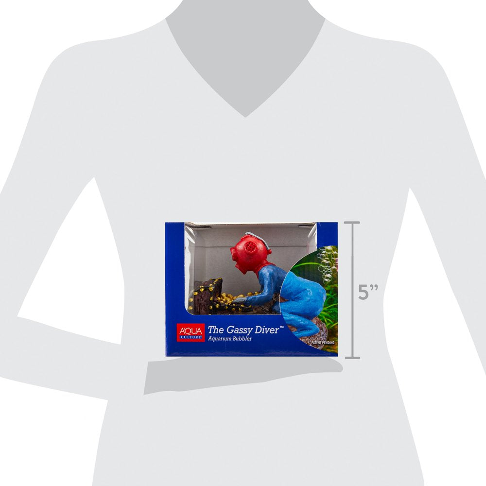 Aqua Culture Gassy Diver Aquarium Bubbling Ornament Animals & Pet Supplies > Pet Supplies > Fish Supplies > Aquarium Decor The Sporn Company, Inc