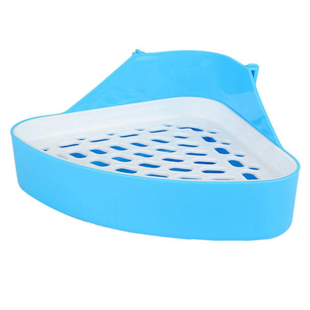 Fovolat Bunny Corner Litter Pan Small Animal Litter Cage Potty Trainer Bunny Toilet Litter Cage Box for Guinea Pigs Chinchilla Ferret Hedgehog Small Animals Famous Animals & Pet Supplies > Pet Supplies > Small Animal Supplies > Small Animal Bedding Fovolat Blue