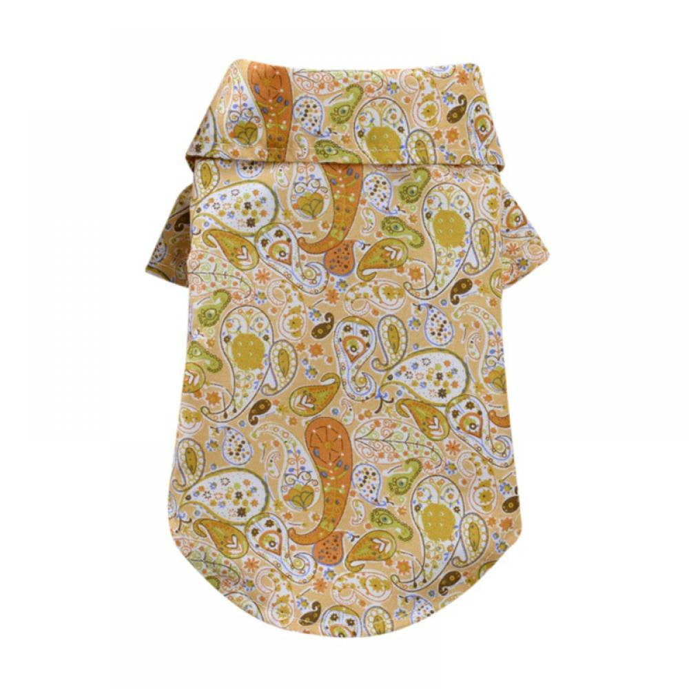 Hawaiian Dog Shirt Summer Breathable Pet Clothes Dog Sweatshirts Beach Dog Shirts for Small Medium Large Dog Cat Boy Girl Cute Dog Polo Apparel Animals & Pet Supplies > Pet Supplies > Dog Supplies > Dog Apparel Left wind L Beige
