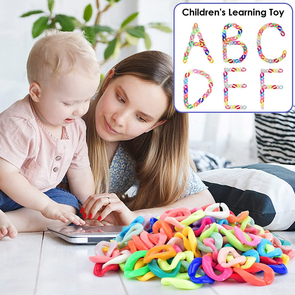 Kreigaven 300Pcs Plastic Chain Links Birds, Mix Color Rainbow DIY C-Clips Chains Hooks Swing Climbing Cage Toys for Sugar Glider Rat Parrot Bird, Children'S Learning Toy Animals & Pet Supplies > Pet Supplies > Bird Supplies > Bird Toys Kreigaven