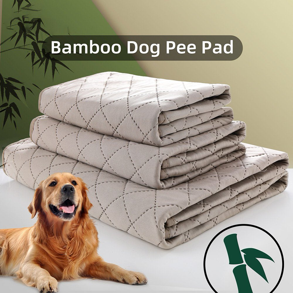 Deepwonder Natural Bamboo Fiber Washable Non Slip Dog Pads Diapers Deodorant Urinary Moisture-Proof Dog Pad Pet Fixed-Point Training Dog Diaper Pad Puppy Washable Diaperst Animals & Pet Supplies > Pet Supplies > Dog Supplies > Dog Diaper Pads & Liners Deepwonder L Beige