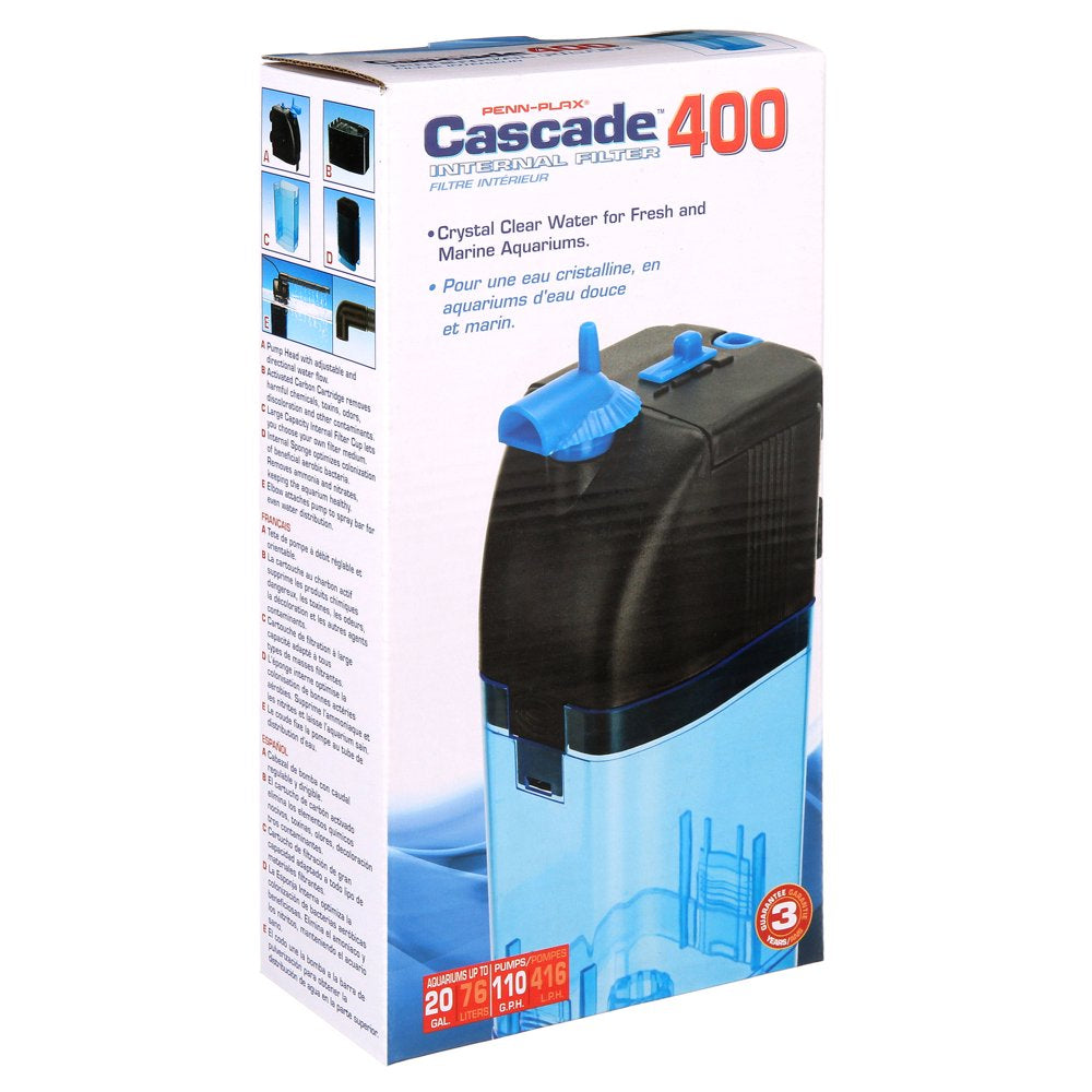 Penn-Plax Cascade 400 Fully Submersible Internal Aquarium Filter Animals & Pet Supplies > Pet Supplies > Fish Supplies > Aquarium Filters Penn-Plax