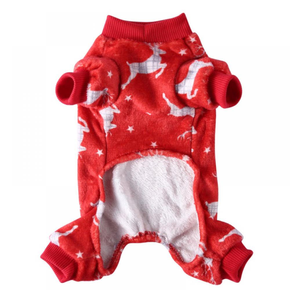 Christmas Dog Pajamas Costumes Pet Clothes Cat Apparel Shirt Winter Holiday Cute Pjs Outfits for Doggie Onesies Animals & Pet Supplies > Pet Supplies > Cat Supplies > Cat Apparel Canopy   