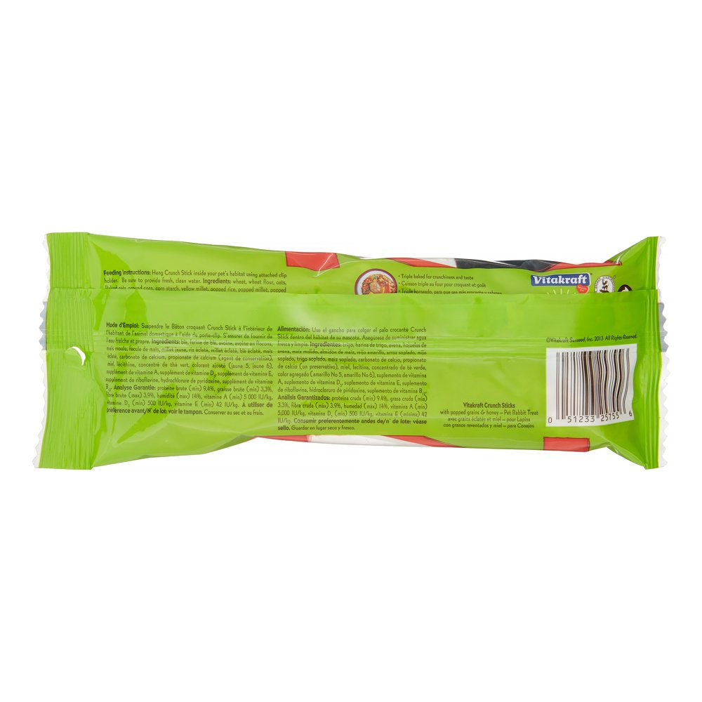 Vitakraft Rabbit Crunch Sticks W/Popped Grains & Honey Treat Sticks 2Pk 3 Oz. Animals & Pet Supplies > Pet Supplies > Small Animal Supplies > Small Animal Treats Vitakraft Sun Seed