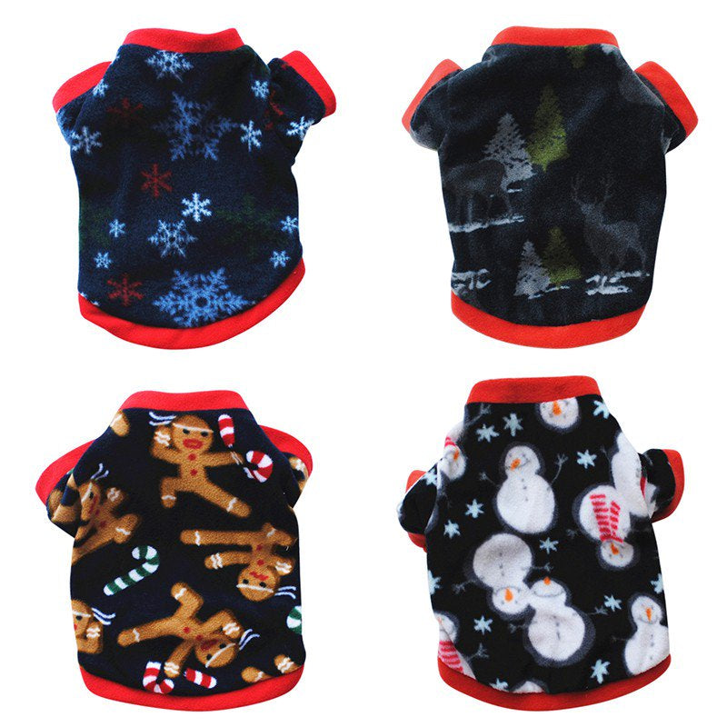 Christmas Dog Warm Sweater Cotton Costume Small Dog Cat Pet Clothing Puppy Jacket Apparel Warm Pullover Animals & Pet Supplies > Pet Supplies > Cat Supplies > Cat Apparel The Hillman Group   