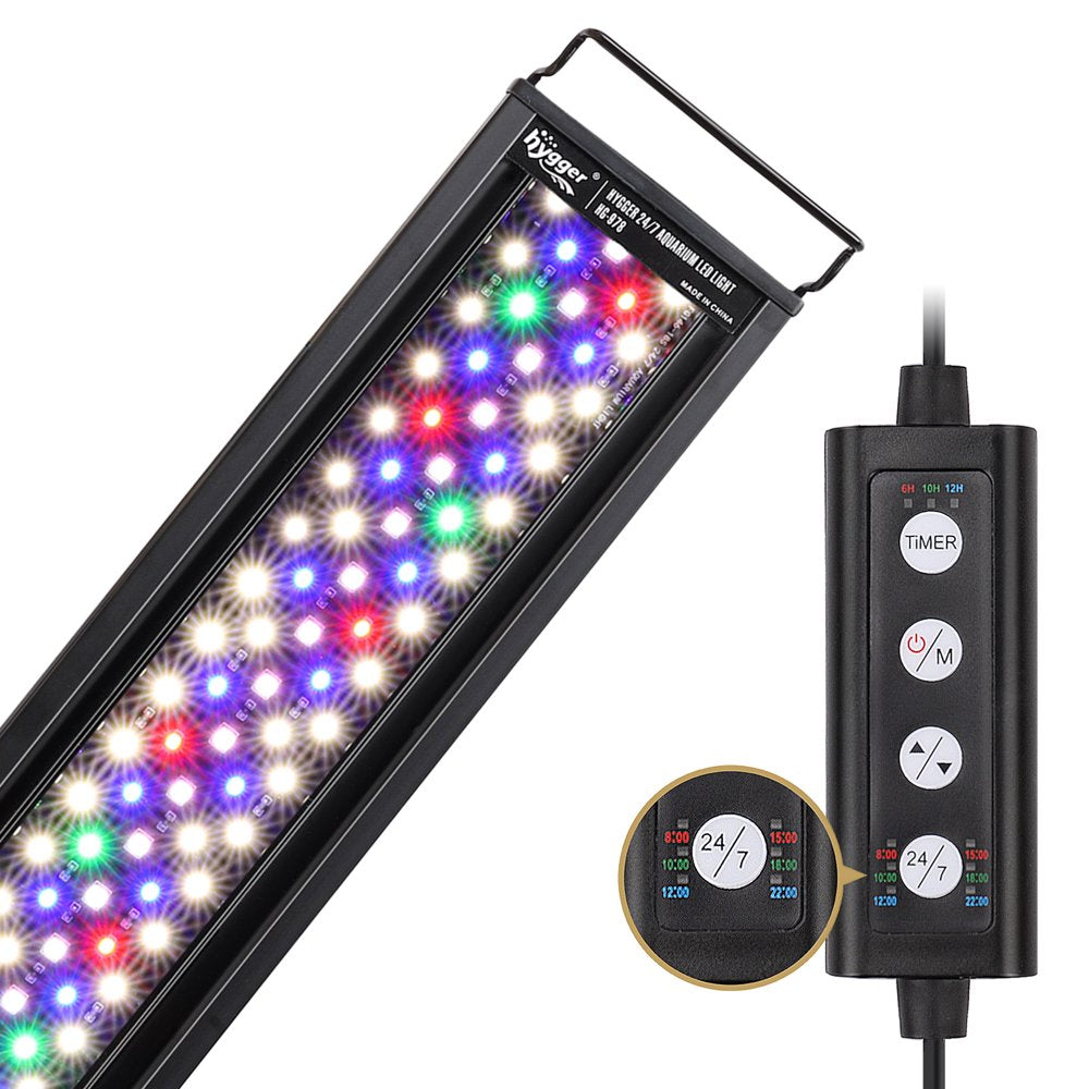 Hygger 26W Advanced LED Aquarium Light, Full Spectrum Fish Tank Light, 24/7 Lighting Cycle Timer 6 Colors 5 Intensity Customize, for Freshwater Planted Tank Animals & Pet Supplies > Pet Supplies > Fish Supplies > Aquarium Lighting hygger