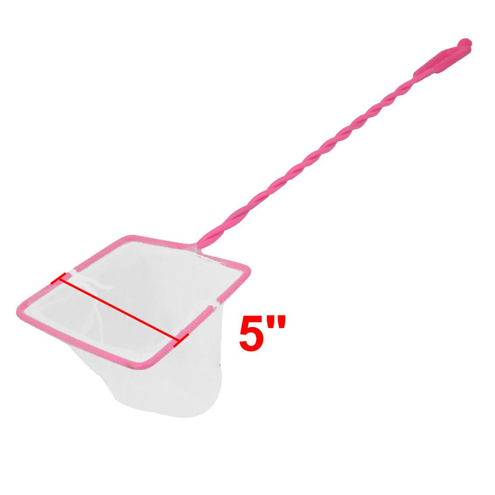 Aquarium Fish Tank Plastic Rectangle Frame Net Mesh Catch Fish Saver Pink Animals & Pet Supplies > Pet Supplies > Fish Supplies > Aquarium Fish Nets Unique-Bargains
