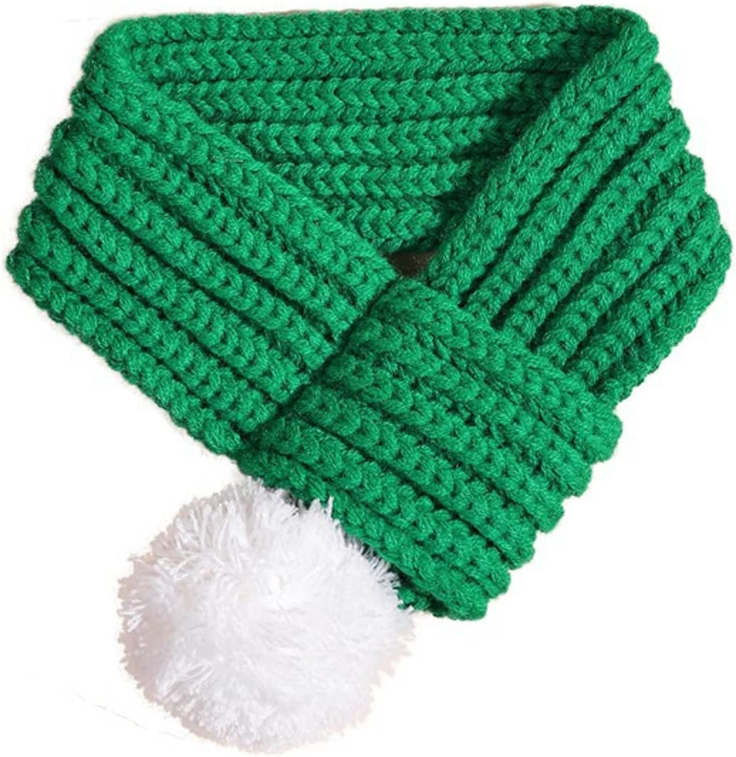 Dog Bandanas Dog Scarf Kerchief Dog Bibs Washable Christmas New Year Funny Cat Neck Keep Warm Pet Autumn and Winter Red Scarf Wood Dog Cat Christmas Scarf Neck Adjustable for Small to Large (Red, L) Animals & Pet Supplies > Pet Supplies > Dog Supplies > Dog Apparel Generic Green S