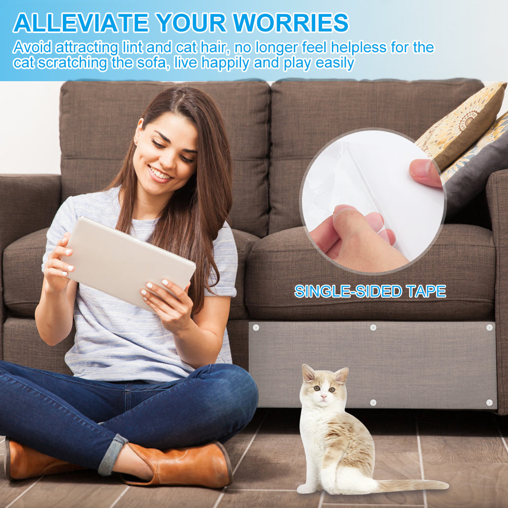 Number-One Furniture Protectors from Cats,10 Pack Sofa Cat Couch Protector Cat Scratch Protection Furniture Single Sided anti Cat Scratch Couch Protectors from Cats Scratching with Pins Animals & Pet Supplies > Pet Supplies > Cat Supplies > Cat Furniture Number-one