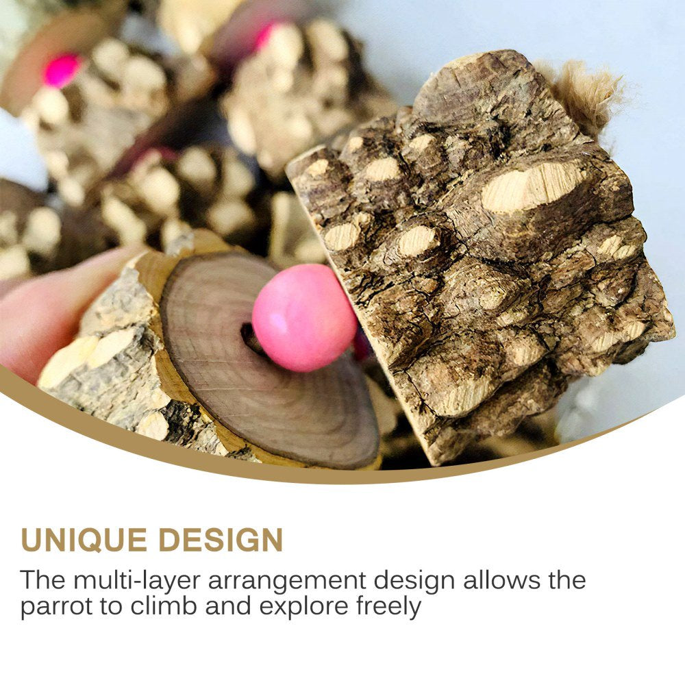 LOVECOM Parrot Toys Bird Chewing Toys Natural Wood Bird Chewing Toys Parakeet Cage Hammock Hanging Toy for African Grey Macaws Cockatoos Eclectus Parrot Birds Animals & Pet Supplies > Pet Supplies > Bird Supplies > Bird Toys LOVECOM