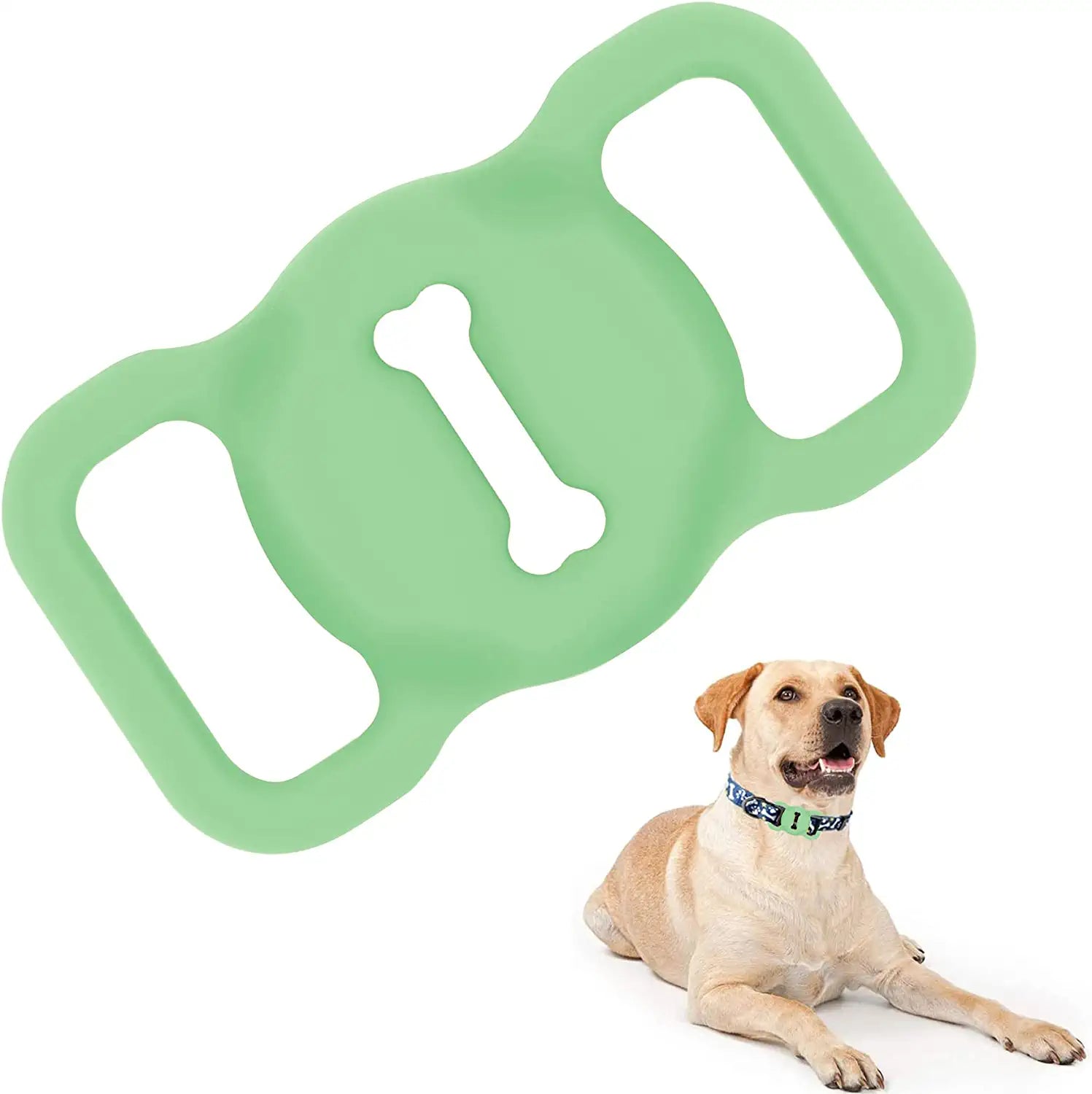 Silicone Protective Case Compatible with Airtag, Clip on Pet Loop Dog Collar Cover Holder for Apple Air Tags, GPS Tracking Accessories Cover Anti-Scratch Anti-Lost (Pink/Night Glow) Electronics > GPS Accessories > GPS Cases TILIXI Emerald Green(1Pack)  