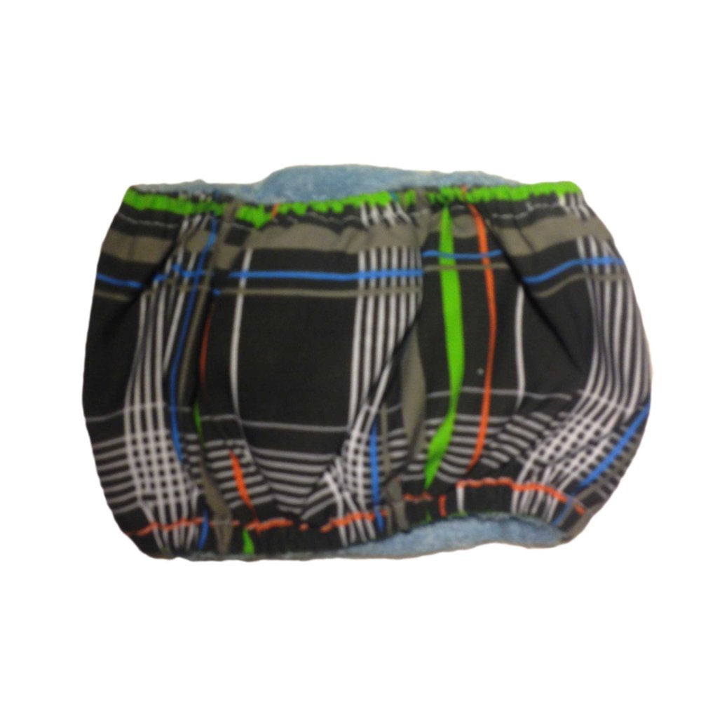 Barkertime Gray Plaid Neon Stripes Washable Dog Belly Band Male Wrap - Made in USA Animals & Pet Supplies > Pet Supplies > Dog Supplies > Dog Diaper Pads & Liners Barkertime   