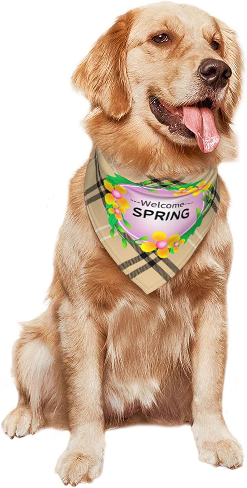 Welcome Spring Pet Dog and Cat Decorative Triangle Scarf,Dog Bandana,Breathable and Stain Resistant. Animals & Pet Supplies > Pet Supplies > Dog Supplies > Dog Apparel ZALTAS