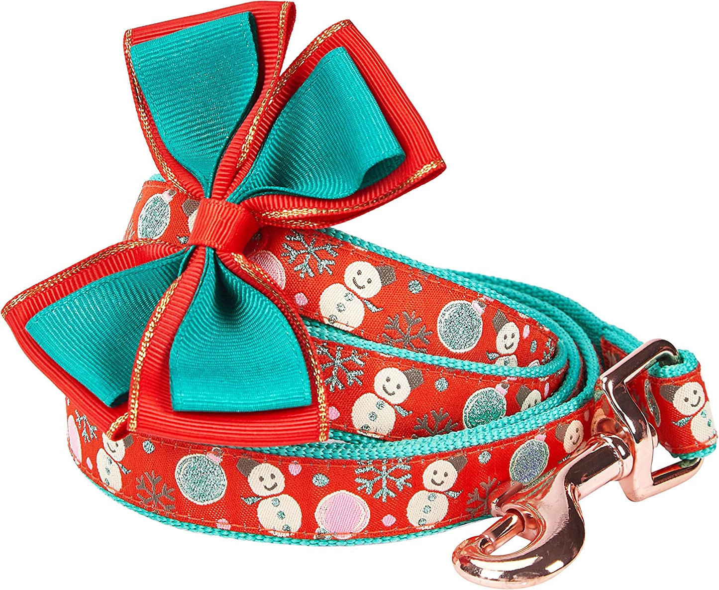 Blueberry Pet Christmas Santa Claus'S Reindeer Dog Leash with Bowtie, 5' * 3/4", Medium, Leashes for Dogs Animals & Pet Supplies > Pet Supplies > Dog Supplies > Dog Apparel Blueberry Pet Leash - Snowman Making 5' * 5/8" (Pack of 1)