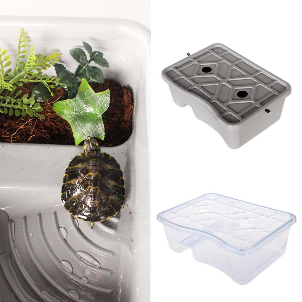 Reptiles Amphibians Habitat Terrarium Vivarium Tank Breeding Box for Terrapin Light Gray Animals & Pet Supplies > Pet Supplies > Reptile & Amphibian Supplies > Reptile & Amphibian Habitats HOMYL