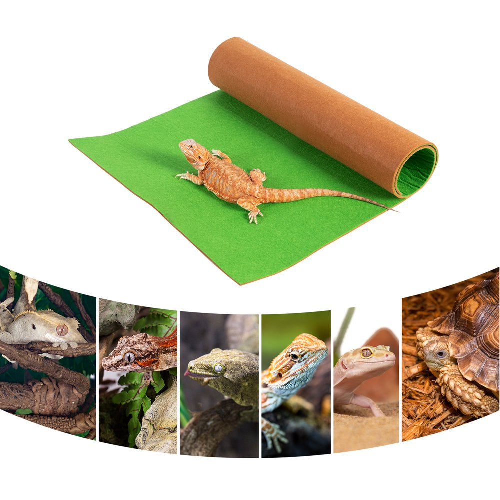 REPTIZOO 2 in 1 Reptile Terrarium Bedding Substrate Liner, Brown and Green, Reptile Carpet 35×17 Inch (2 PACK) Animals & Pet Supplies > Pet Supplies > Reptile & Amphibian Supplies > Reptile & Amphibian Substrates ETAN PET SUPPLIES INC