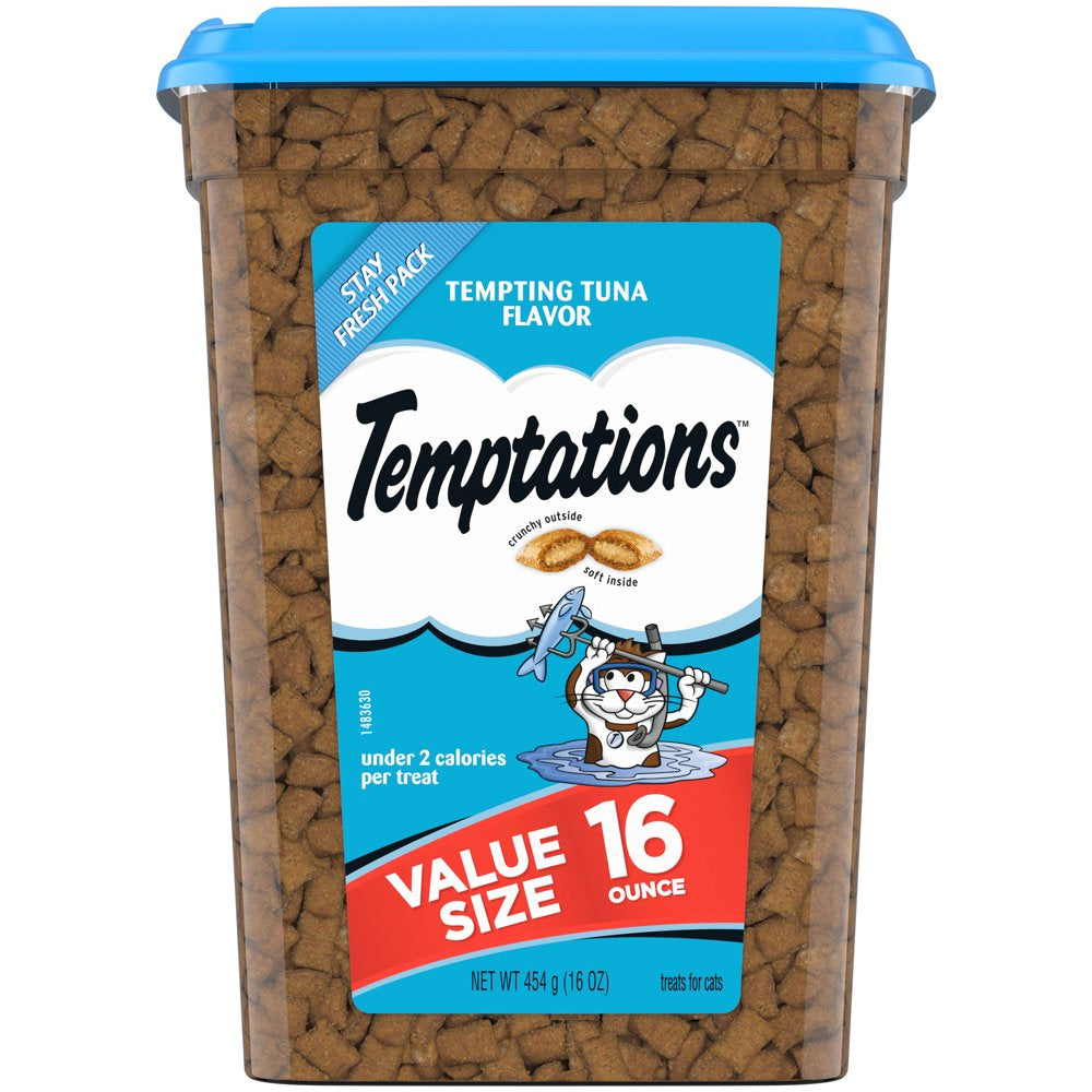 TEMPTATIONS Classic Crunchy and Soft Cat Treats Tempting Tuna Flavor, 6.3 Oz. Pouch Animals & Pet Supplies > Pet Supplies > Cat Supplies > Cat Treats Mars Petcare 16 oz