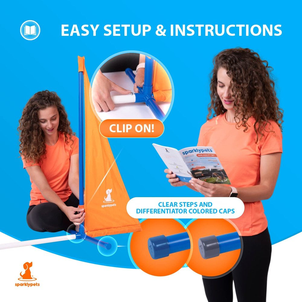 CHIE Dog Agility Training Equipment Set for Indoor & Outdoor – Complete Dog Agility Equipment for Dogs – Dog Agility Course with Weave Poles, Pause Box, Tunnel, Tire & Hurdle Jump Animals & Pet Supplies > Pet Supplies > Dog Supplies > Dog Treadmills CHIE