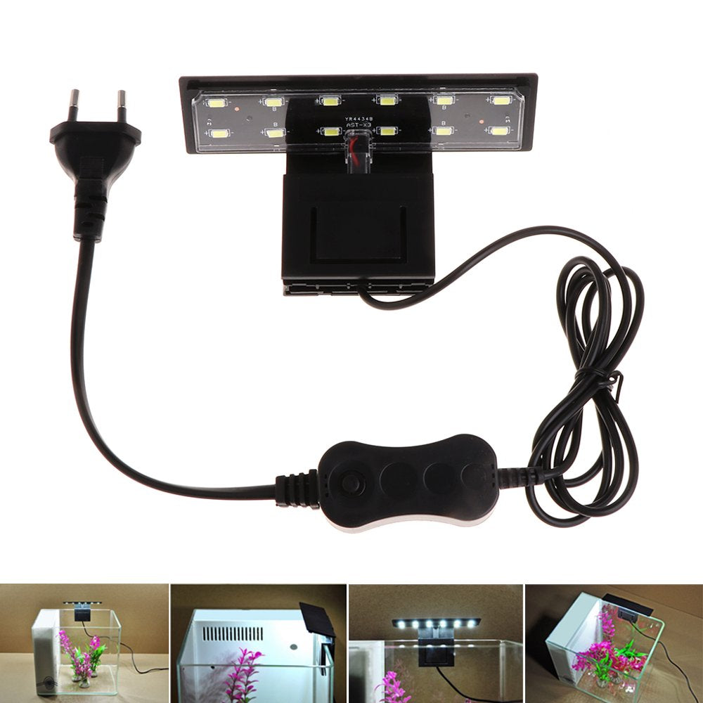 LED Aquarium Clamp Light Clip on Fish Tank Lamp White Lighting 12 Beads Perfect for Aquatic Plants Tropical Fish Growth Animals & Pet Supplies > Pet Supplies > Fish Supplies > Aquarium Lighting Teucfsky