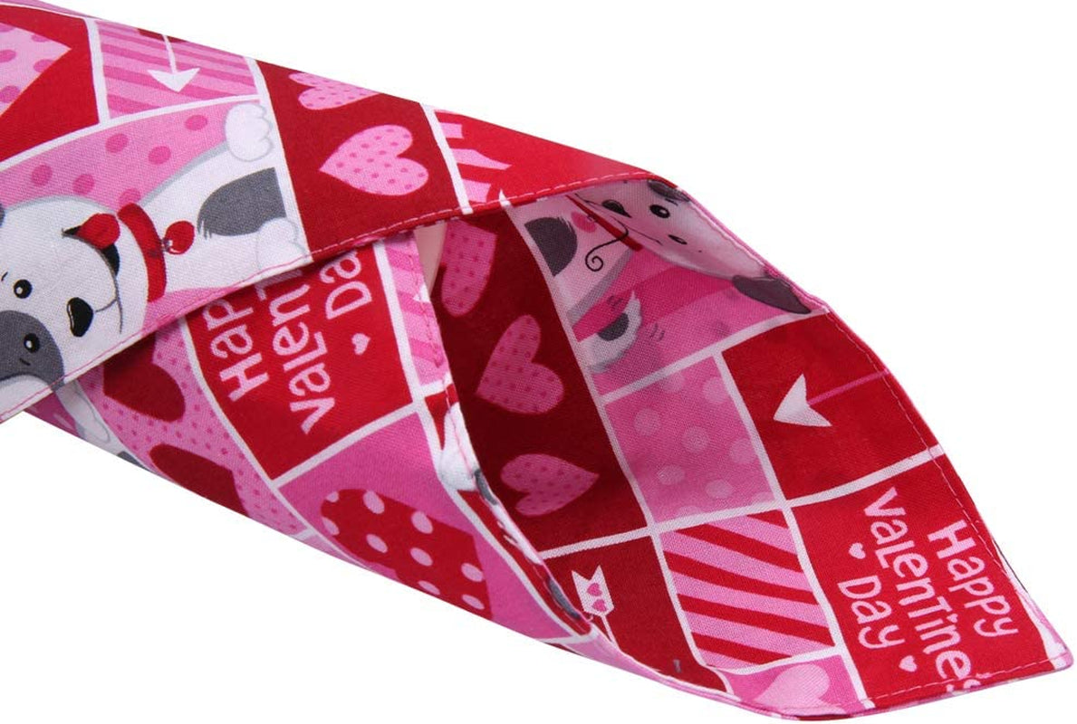 KZHAREEN 2 Pack Valentine'S Day Dog Bandana Reversible Triangle Bibs Scarf Accessories for Dogs Cats Pets Animals Animals & Pet Supplies > Pet Supplies > Dog Supplies > Dog Apparel KZHAREEN