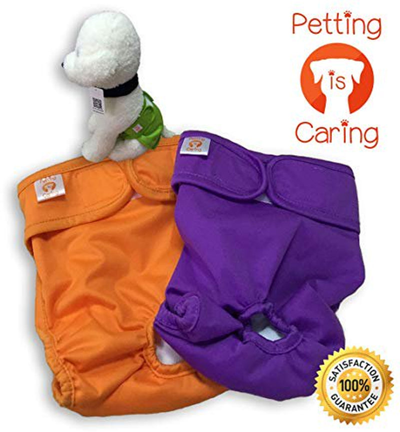 PETTING IS CARING Dog Washable Diapers & Reusable Female Dog Diapers Materials Durable Machine Washable Simple Solution for Pets Incontinence Long Travels Pants - 3 Pack Set Size (L) Animals & Pet Supplies > Pet Supplies > Dog Supplies > Dog Diaper Pads & Liners PETTING IS CARING