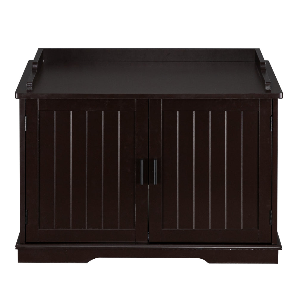 Tfixol Cat Litter Box Enclosure Cabinet, Large Wooden Indoor Storage Bench Furniture for Living Room, Bedroom, Bathroom, Side Table W/Pet Mat Animals & Pet Supplies > Pet Supplies > Cat Supplies > Cat Furniture TFixol