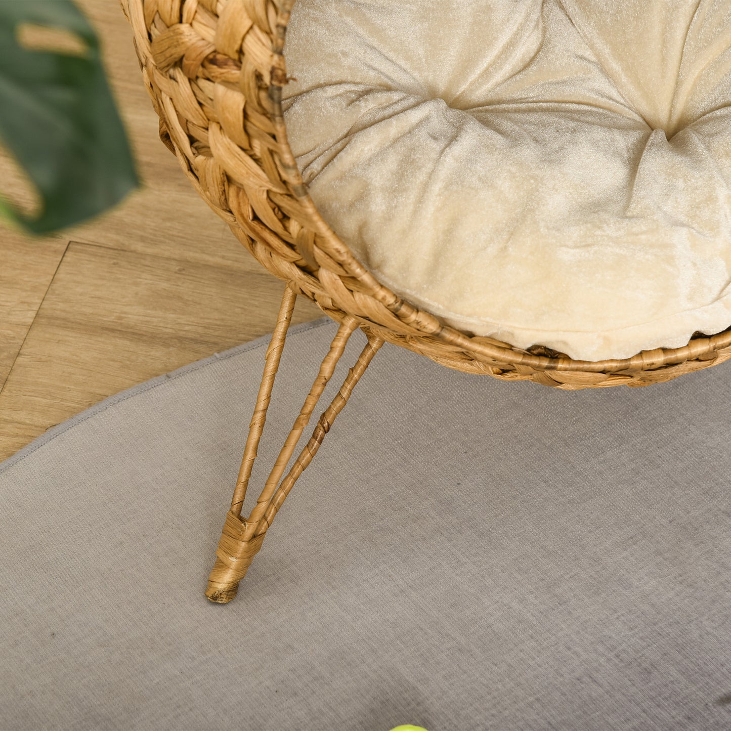 Pawhut 20.5" Weaved Cat Bed, Elevated Hand-Woven Braided Banana Leaf Kitten House Condo with Cushion, Brown Animals & Pet Supplies > Pet Supplies > Cat Supplies > Cat Beds Pawhut