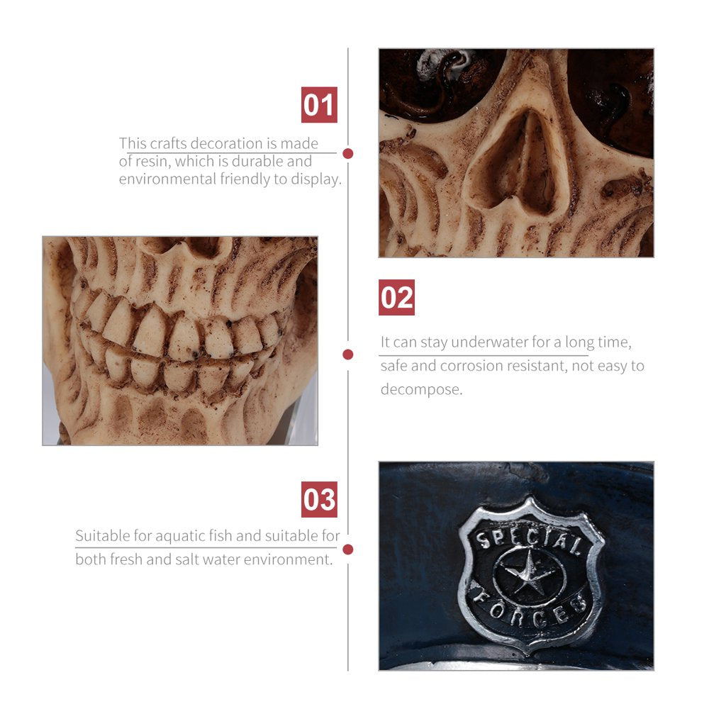 Aquarium Decorations Fish Tank Skeleton Decoration Cave Reptile Amphibian Habitat Hideout Landscaping Resin Ornaments Animals & Pet Supplies > Pet Supplies > Reptile & Amphibian Supplies > Reptile & Amphibian Habitats FRCOLOR