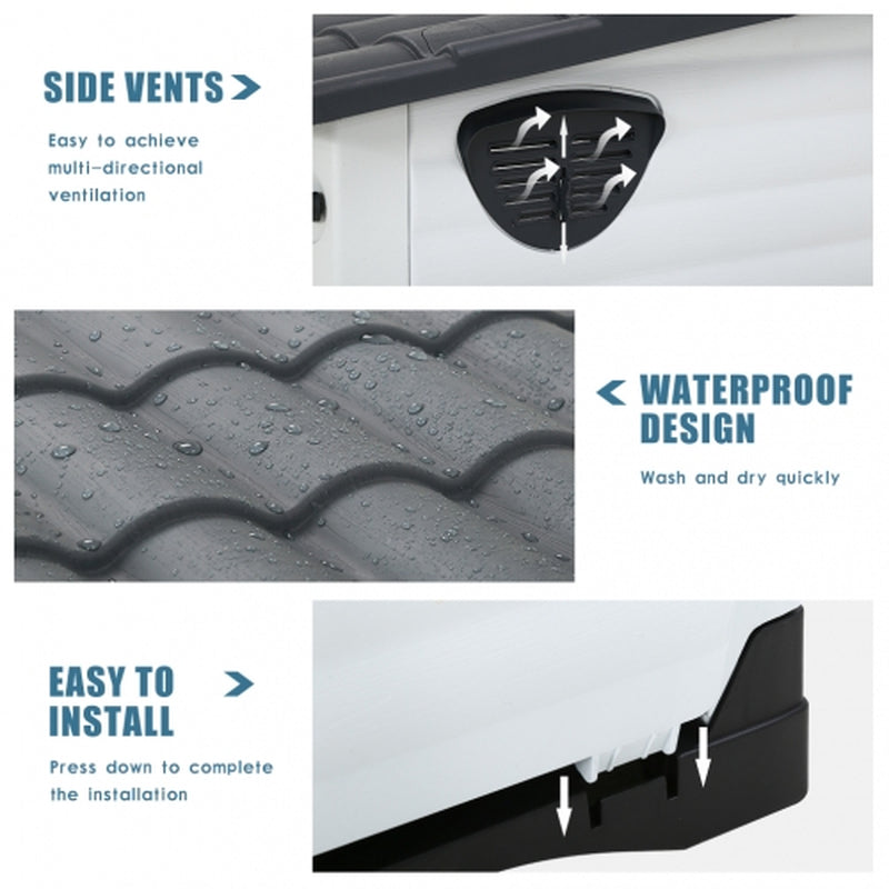 Furinno Peli 26 Inch All Weather Small Dog House with Air Vents, White Animals & Pet Supplies > Pet Supplies > Dog Supplies > Dog Houses Furinno