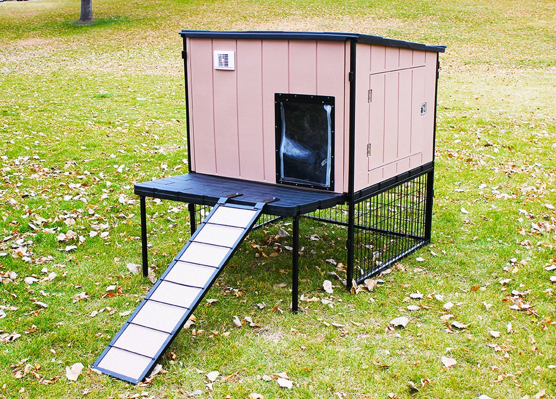 K9 Kennel Castle for Large Dogs, Elevated, Insulated, Steel Frame, 48” X 48” X 36” Animals & Pet Supplies > Pet Supplies > Dog Supplies > Dog Kennels & Runs Cove Products