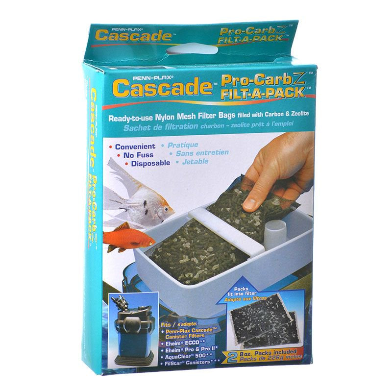 Penn-Plax Cascade Pro-C Aquarium Canister Filter Media Bags with Activated Carbon Animals & Pet Supplies > Pet Supplies > Fish Supplies > Aquarium Filters Penn-Plax Carbon/Zeolite