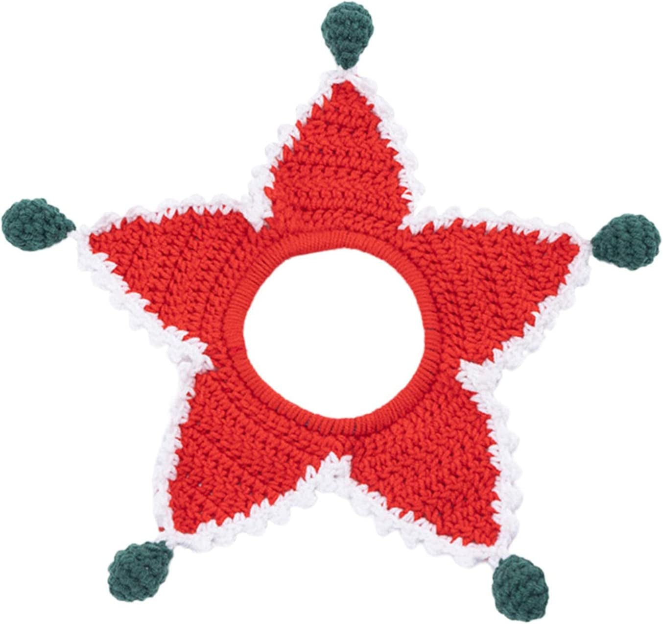 KLKCMS Cat and Dog Costume Premium Hand Made Knitted Wool Pet Scarf Puppy Small Dogs and Cats Universal Adjustable Bib Pets Supplies for Christmas, Green2 Animals & Pet Supplies > Pet Supplies > Dog Supplies > Dog Apparel KLKCMS Red 2