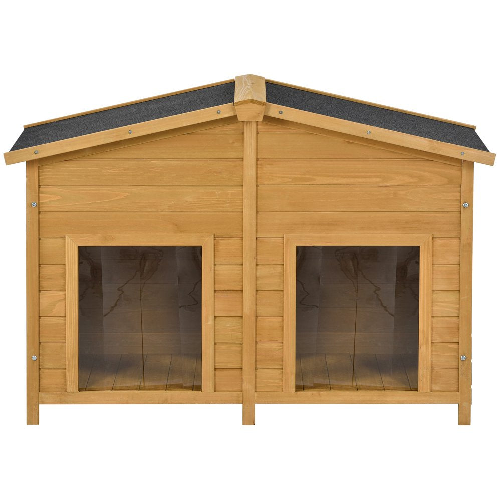 Saibaiyee 47.2 " Large Wooden Dog House Outdoor, Outdoor & Indoor Dog Crate, Cabin Style, with Porch, 2 Doors Animals & Pet Supplies > Pet Supplies > Dog Supplies > Dog Houses LQDSWO