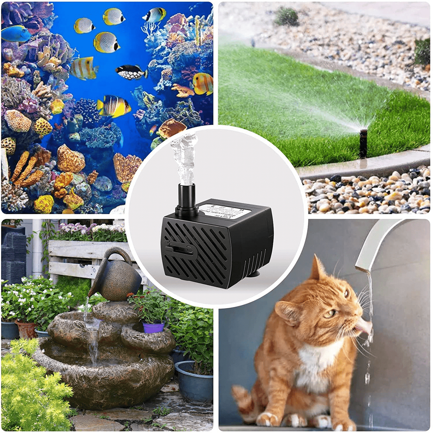 2Pcs 50GHP 3W Mini Submersible Water Pump, Quiet Small Aquarium Fountain Water Pump for Aquariums Fish Tank Pet Fountain Hydroponics Animals & Pet Supplies > Pet Supplies > Fish Supplies > Aquarium & Pond Tubing graffitimaster