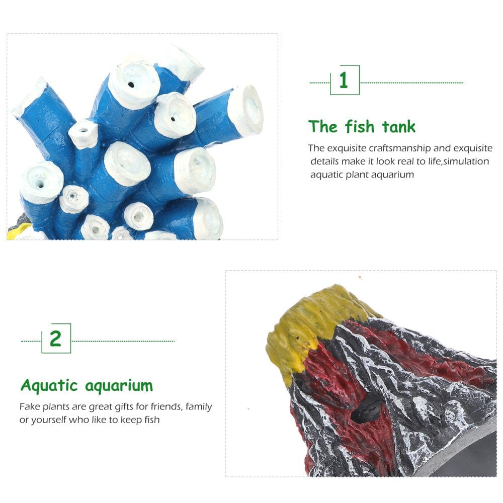 2PCS Aquarium Decoration Air Stone Artificial Coral Volcano Bubble Diffuser Oxygen Pump Resin Crafts for Fish Tank Animals & Pet Supplies > Pet Supplies > Fish Supplies > Aquarium Air Stones & Diffusers HOMEMAXS