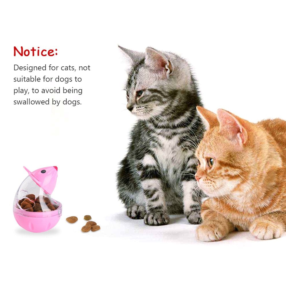 2Pcs Cat Treat Ball Funny Pet Food Leakage Ball Interactive Kitten Food Dispenser Creative IQ Treat Dispensing Toy for Cats, Mouse Shape, Easy to Clean, White and Pink Animals & Pet Supplies > Pet Supplies > Cat Supplies > Cat Toys Petacc