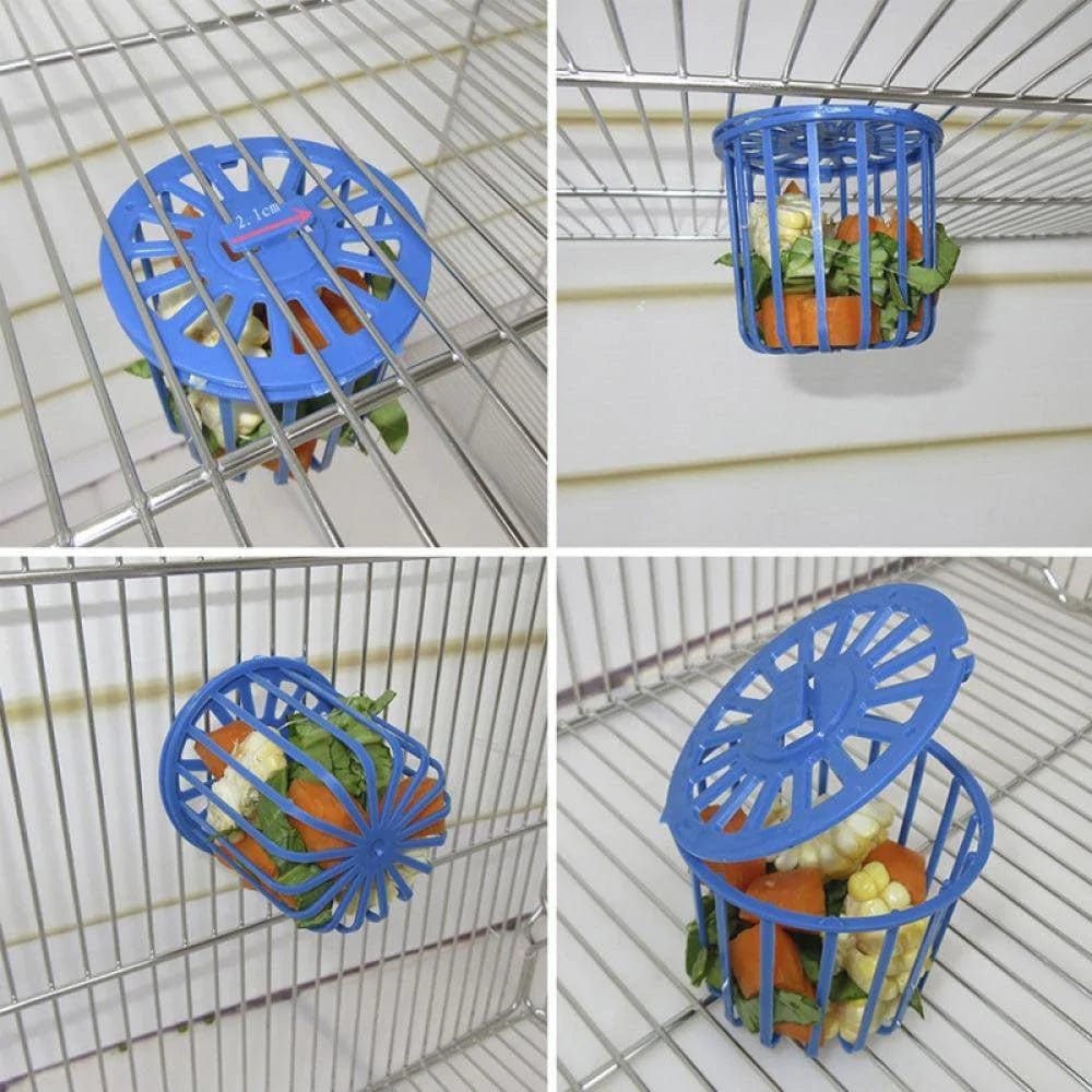 2PCS Parrot Bird Feeder Cage Fruit Vegetable Holder Cage Accessories Hanging Basket Container Toys Pet Bird Supplies Animals & Pet Supplies > Pet Supplies > Bird Supplies > Bird Toys Ardorlove