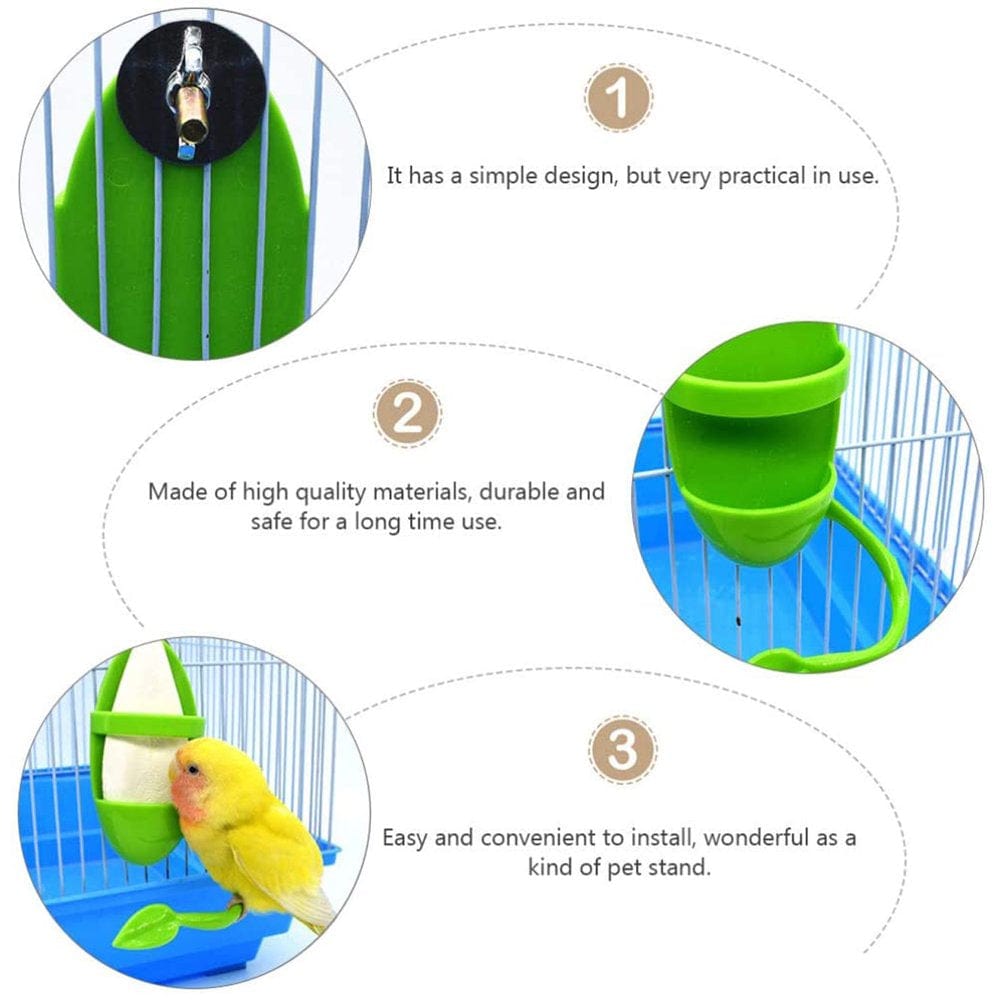 2Pcs Parrot Feeder with Cuttlebone Standing Rack Fruit Vegetable Holder Plastic Hanging Food Container Cage Accessories Pet Bird Supplies Animals & Pet Supplies > Pet Supplies > Bird Supplies > Bird Cage Accessories Morease