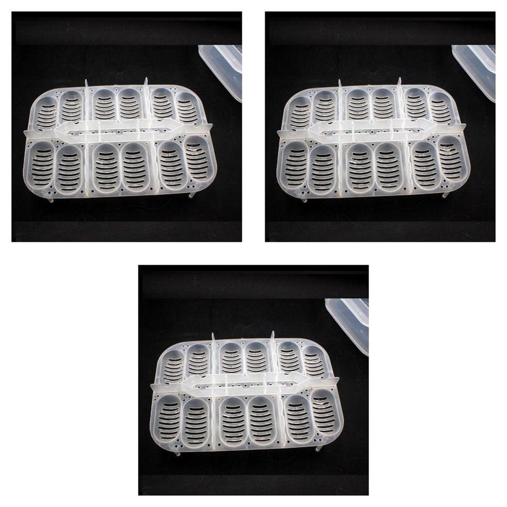 2Pcs Reptile Dedicated Incubator 12 Grids Egg Hatcher Box with Transparent Amphibians Hatching Tray Animals & Pet Supplies > Pet Supplies > Reptile & Amphibian Supplies > Reptile & Amphibian Substrates Kanaroous 3PCS white transparent.