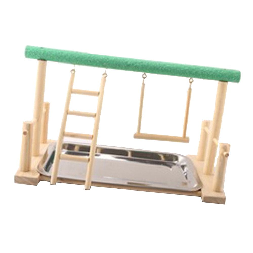 2Pcs Wood Parrots Playstand Bird Playground Wood Perch Gym Stand Playpen Ladder Animals & Pet Supplies > Pet Supplies > Bird Supplies > Bird Gyms & Playstands Baoblaze