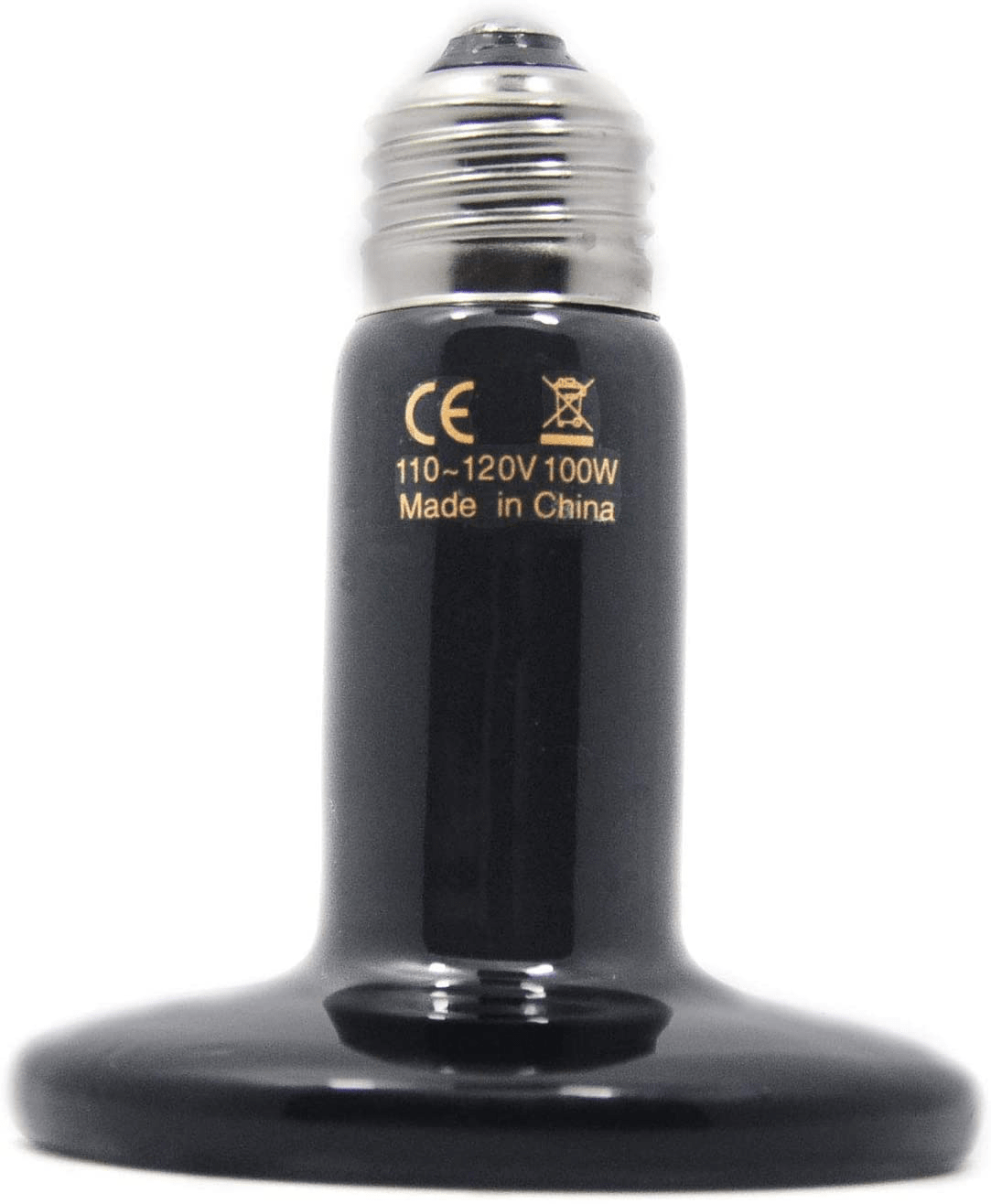 2RZ Reptile Heat Lamp Bulb, 60W 100W 150W Pet No Light Infrared Ceramic Heat Emitter for Brooder Coop, Lizard, Lambs, Snake, Black Animals & Pet Supplies > Pet Supplies > Reptile & Amphibian Supplies > Reptile & Amphibian Habitat Heating & Lighting 2RZ 100W 75*100mm