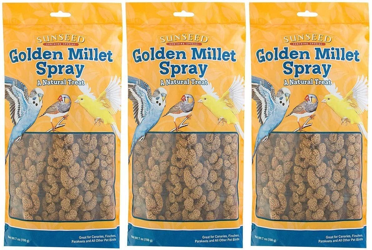 (3 Pack) Sun Seed Company Millet Spray Treats - 4-Ounce Each Animals & Pet Supplies > Pet Supplies > Bird Supplies > Bird Treats SunSeed